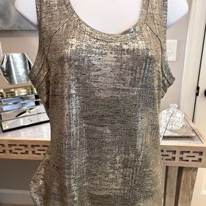 NYGARD Metallic Gold Sleeveless Top, Size Medium